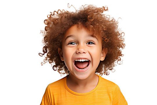 A delighted young child laughing towards the camera